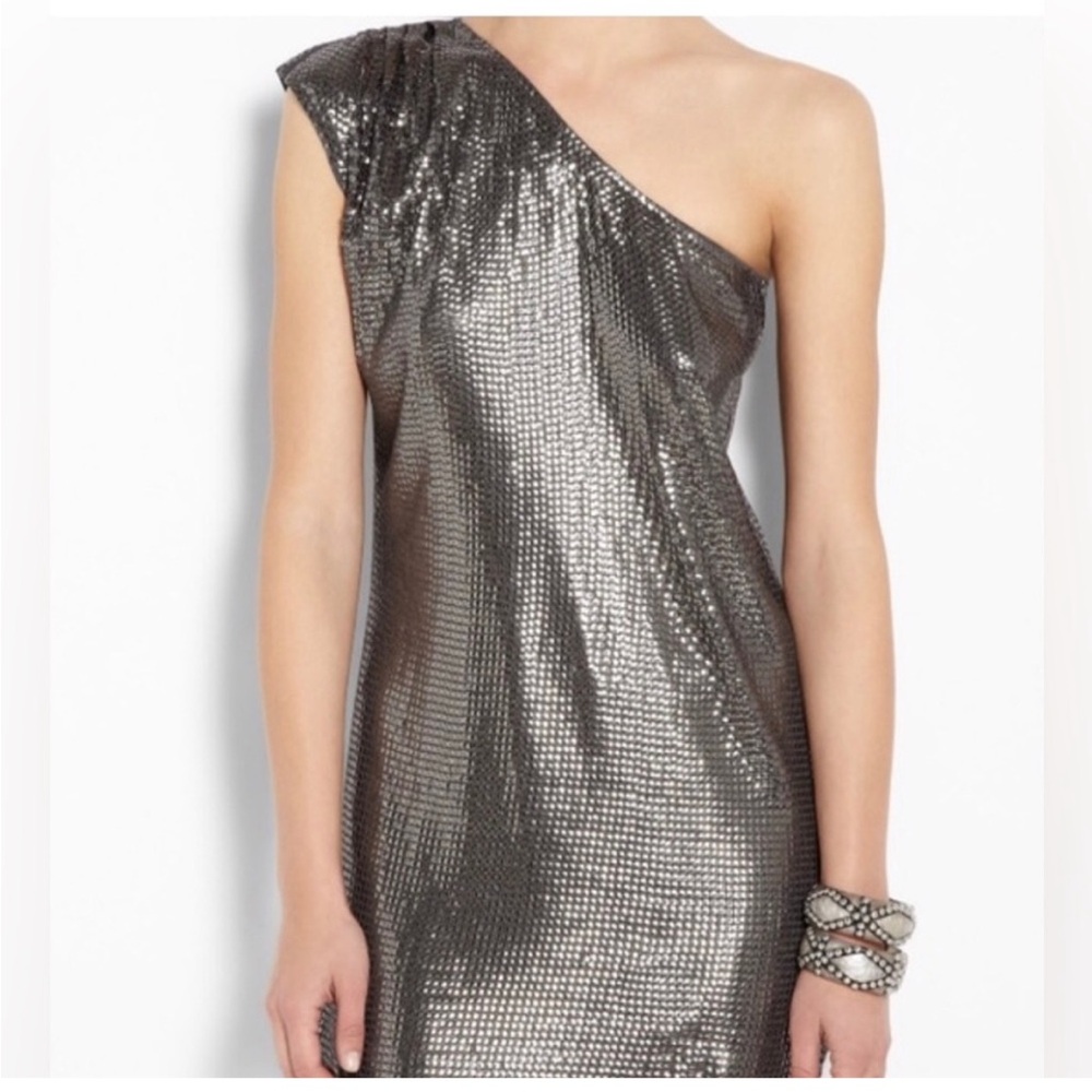 MICHAEL Michael Kors Metallic Sequined One-Shoulder Dress